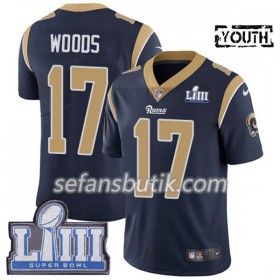 Los Angeles Rams Tröjor Robert Woods 17 Nike Blå 2019 Super Bowl LIII - Barn
